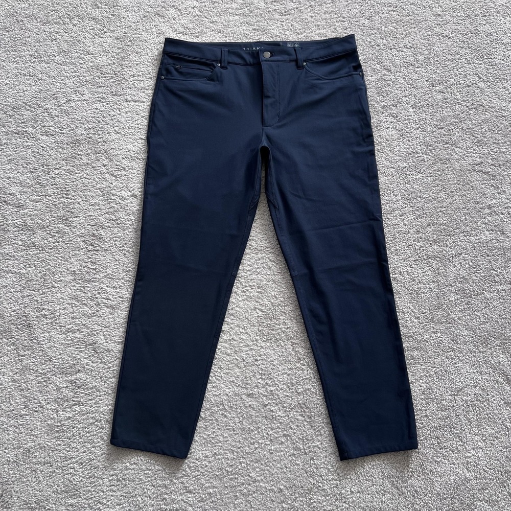 7 Diamonds Infinity Pants Mens 34x27 Blue Slim Fit Stretch Travel‎ Chino Casual